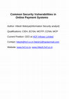 Research paper thumbnail of Common security vulnerabilities in online payment system