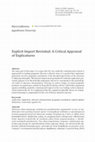 Explicit Import Revisited: A Critical Appraisal of Explicatures Cover Page