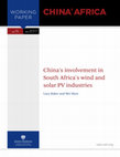 Research paper thumbnail of China's involvement in South Africa's wind and solar PV industries