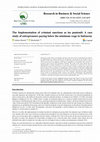 Research paper thumbnail of The Implementation of criminal sanctions as ius puniendi