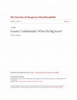 Genetic Confidentiality: What's the Big Secret? Cover Page