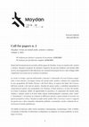 Research paper thumbnail of Call for papers - Maydan 2, 2022