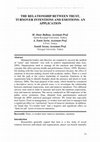 THE RELATIONSHIP BETWEEN TRUST, TURNOVER INTENTIONS AND EMOTIONS: AN APPLICATION M. Onur Balkan, Assistant Prof Cover Page