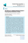 Research paper thumbnail of The Efficacy of a Holding Community Program—Promoting Social Reflection at School