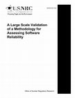 Validation of a methodology for assessing software reliability Cover Page