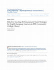 Effective Teaching Techniques and Study Strategies for English Language Learners in ESL Community College Classes Cover Page