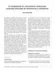 Research paper thumbnail of La competencia en comunicación audiovisual: Propuesta articulada de dimensiones e indicadores