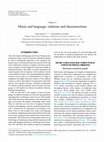 Research paper thumbnail of Chapter 12 Music and language : relations and disconnections