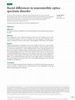 Research paper thumbnail of Racial differences in neuromyelitis optica spectrum disorder