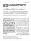 Research paper thumbnail of Modulation of the splicing regulatory function of SRSF10 by a novel compound that impairs HIV-1 replication