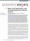 Bitter or not? BitterPredict, a tool for predicting taste from chemical structure Cover Page