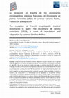 Research paper thumbnail of La recepción en España de los diccionarios enciclopédicos médicos franceses: el Diccionario de fiebres esenciales (1819) de Lorenzo Sánchez Núñez, traducción y adaptación