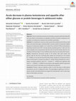 Acute decrease in plasma testosterone and appetite after either glucose or protein beverages in adolescent males Cover Page