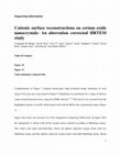 Research paper thumbnail of Cationic Surface Reconstructions on Cerium Oxide Nanocrystals: An Aberration-Corrected HRTEM Study