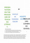 Research paper thumbnail of PRESENTATION ON THE PROCEDURE OF TEACHING LITERACY