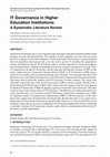 Research paper thumbnail of IT Governance in Higher Education Institutions