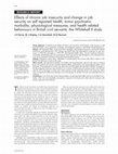 Effects of chronic job insecurity and change in job security on self reported health, minor psychiatric morbidity, physiological measures, and health related behaviours in British civil servants: the Whitehall II study Cover Page