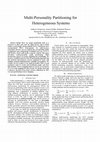 Research paper thumbnail of Multi-personality partitioning for heterogeneous systems