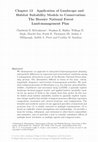 Research paper thumbnail of Application of Landscape and Habitat Suitability Models to Conservation: The Hoosier National Forest Land-management Plan