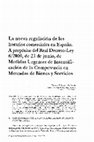 La nueva regulación de los horarios comerciales en España. A proposito del Real Decreto-Ley 6/2000, de 23 de junio, de Medidas Urgentes de Intensificación de la Competencia en Mercados de Bienes y Servicios Cover Page