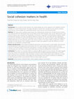 Social cohesion matters in health Cover Page