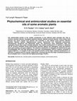 Phytochemical and antimicrobial studies on essential oils of some aromatic plants Cover Page