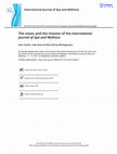 Research paper thumbnail of The vision and the mission of the International Journal of Spa and Wellness