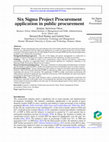 Six Sigma Project Procurement application in public procurement Cover Page