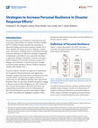 Research paper thumbnail of Strategies to Increase Personal Resilience in Disaster Response Efforts