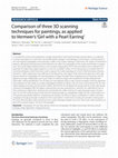 Research paper thumbnail of Comparison of three 3D scanning techniques for paintings, as applied to Vermeer’s ‘Girl with a Pearl Earring’