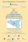 Research paper thumbnail of 1938 - 1945 LA PERSECUZIONE DEGLI EBREI IN ITALIA “Documenti per una Storia” Catania, Palazzo della Cultura via Vittorio Emanuele II, 21 25 gennaio - 15 febbraio 2016