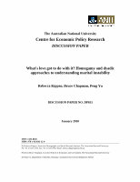 What’s love got to do with it? Homogamy and dyadic approaches to marital instability. Centre for Economic Policy Research Discussion Paper, The Australian National University. 2010. Cover Page