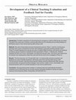 Research paper thumbnail of Development of a Clinical Teaching Evaluation and Feedback Tool for Faculty