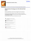 Research paper thumbnail of Determinants of energy use in the informal food sector