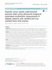 Diastolic versus systolic ankle-brachial pressure index using ultrasound imaging & automated oscillometric measurement in diabetic patients with calcified and non-calcified lower limb arteries Cover Page