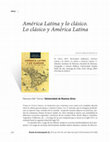 América Latina y lo clásico. Lo clásico y América Latina Cover Page