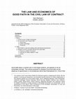 Research paper thumbnail of The Law and Economics of Good Faith in the Civil Law of Contract