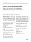 Research paper thumbnail of Behavioural indicators of welfare in farmed fish