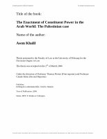 The Enactment of Constituent Power in the Arab World: The Palestinian Case Cover Page