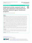 Antibacterial activities, proposed mode of action and cytotoxicity of leaf extracts from Triumfetta welwitschii against Pseudomonas aeruginosa Cover Page