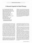 A research agenda for Hand Therapy Cover Page