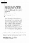 Research paper thumbnail of Psychological community integration among people with psychiatric disabilities and nondisabled community members