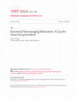 Functional neuroimaging information: A case for neuro exceptionalism Cover Page