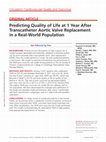 Research paper thumbnail of Predicting Quality of Life at 1 Year After Transcatheter Aortic Valve Replacement in a Real-World Population