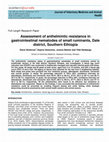 Assessment of anthelmintic resistance in gastrointestinal nematodes of small ruminants, Dale district, Southern Ethiopia Cover Page