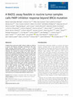 Research paper thumbnail of A RAD51 assay feasible in routine tumor samples calls PARP inhibitor response beyond BRCA mutation