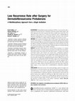 Low recurrence rate after surgery for dermatofibrosarcoma protuberans Cover Page