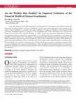 Research paper thumbnail of Are the Wealthy Also Healthy? An Empirical Evaluation of the Financial Health of Chinese Foundations