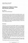 Research paper thumbnail of Administrative Reform in China: Past, Present, and Future