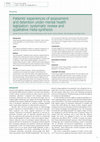 Research paper thumbnail of Patients' experiences of assessment and detention under mental health legislation: systematic review and qualitative meta-synthesis